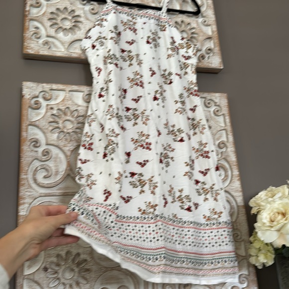 Lapogee | Bohemian Floral Linen Style Midi Dress Medium - Picture 4 of 11